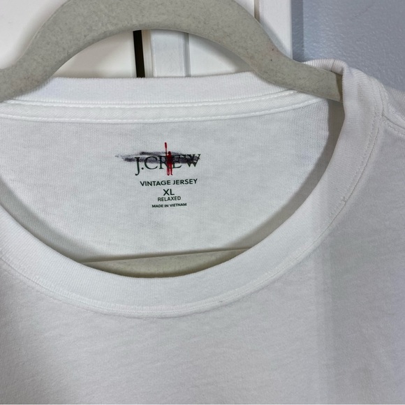 J.Crew Mens Vintage Jersey Cotton Pocket Tee White Crewneck BW379 XL Relaxed - Picture 2 of 8